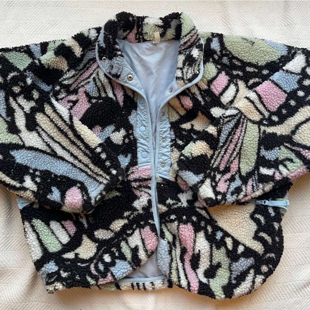Colorful Fleece Vest with Abstract Design